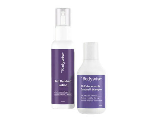 BeBodywise 1% Ketoconazole Dandruff Shampoo and Anti Dandruff Lotion