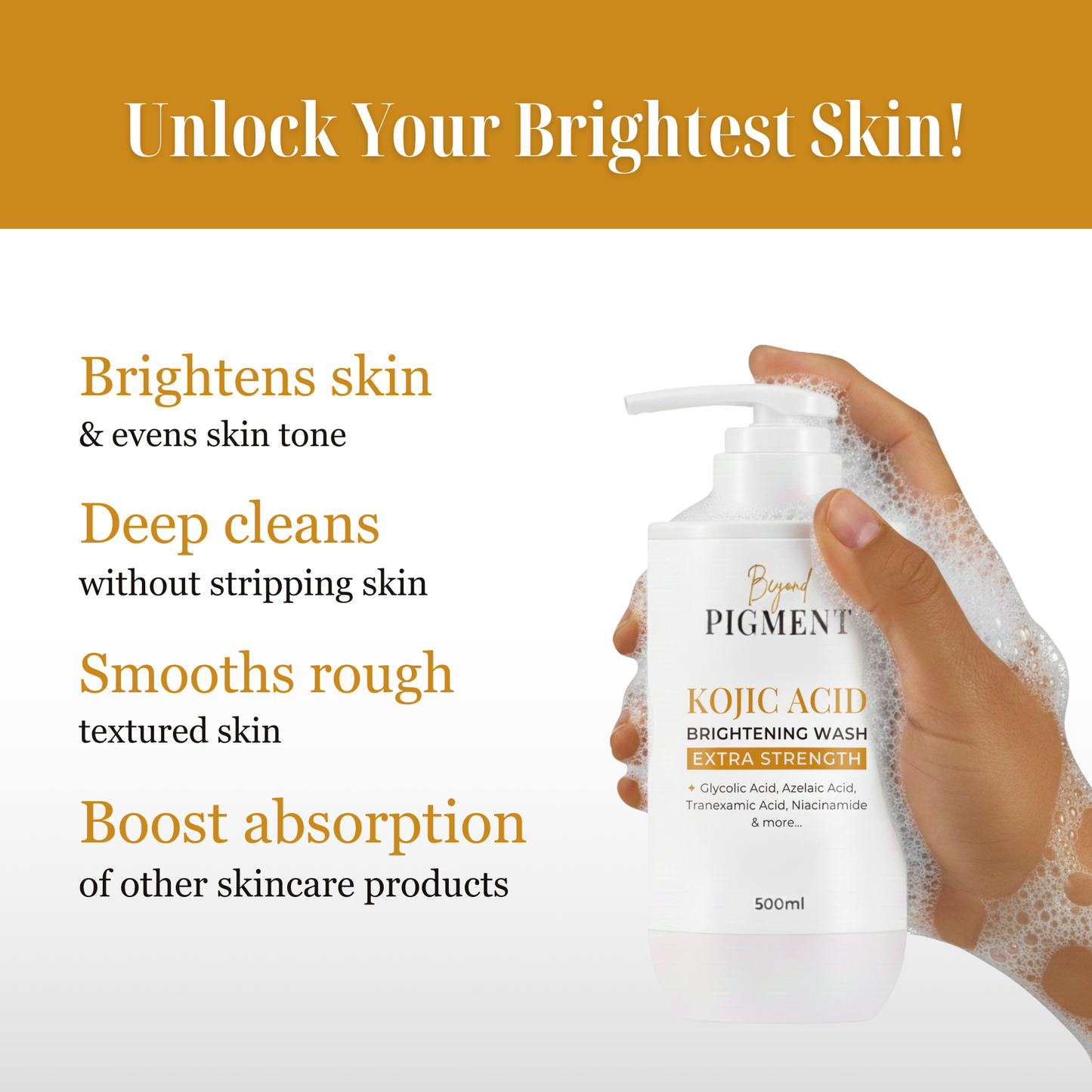 Kojic Acid Brightening Wash – Extra Strength