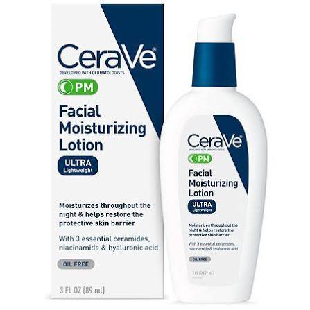 CeraVe PM Oil Free Ultra Lightweight Facial Moisturizer