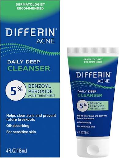 Differin Daily Deep Cleanser Benzoyl Peroxide 5% A...
️