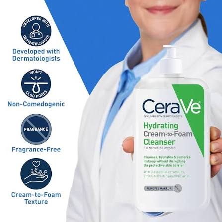 CeraVe Hydrating Cream-to-Foam Cleanser️