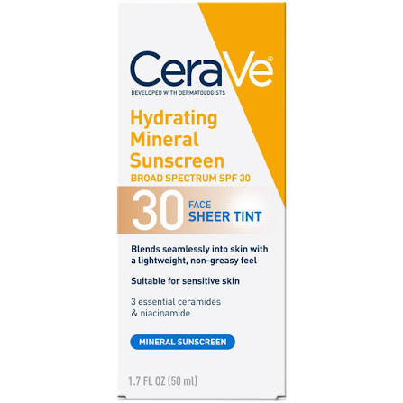 CeraVe Sunscreen, Mineral, Hydrating, Sheer Tint, ...
️