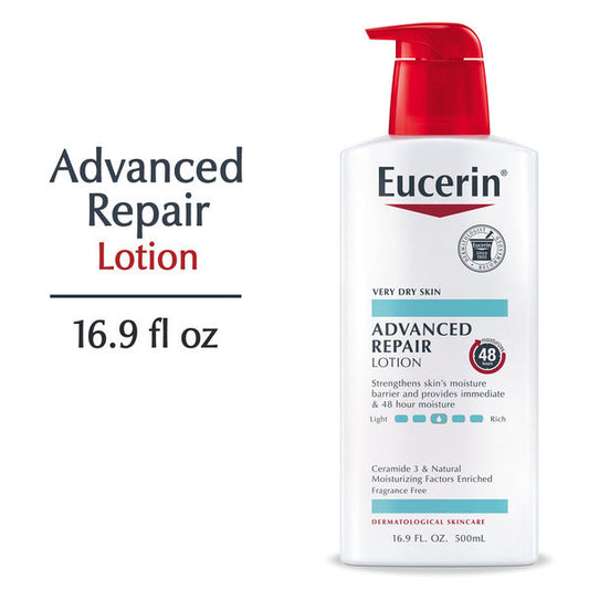 Eucerin Advanced Repair Body Lotion for Very Dry Skin, Unscented Lotion Formulated with Ceramides